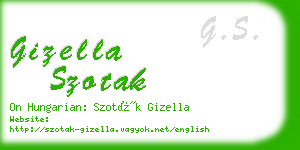 gizella szotak business card